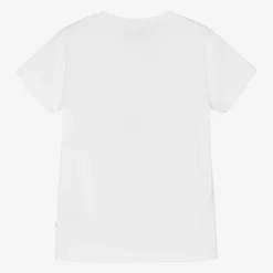 Girls White Cotton Handbag T-Shirt