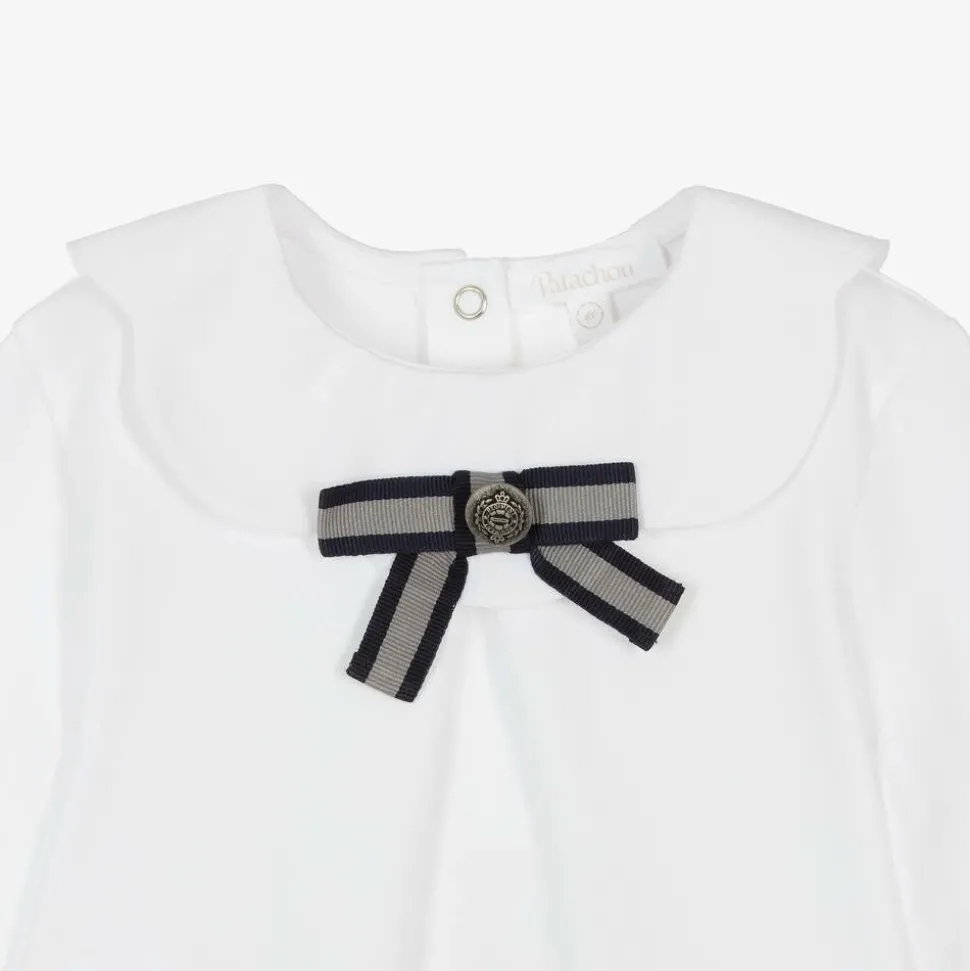 Girls White Cotton Jersey Top