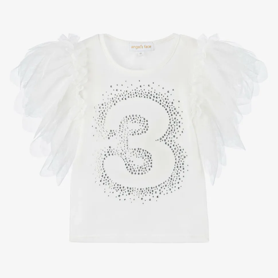 Girls White Cotton 3rd Birthday T-Shirt