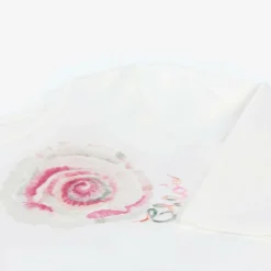 Girls White Cotton Spiral Print Top