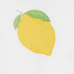 Girls White Cotton Towelling Lemon Poncho