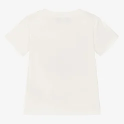 Girls White Cotton T-Shirt