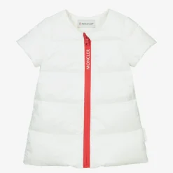 Girls White Down Padded Dress