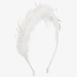 Girls White Feather Hairband