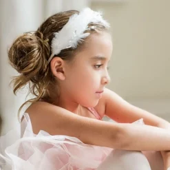 Girls White Feather Hairband