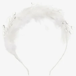 Girls White Feather Hairband