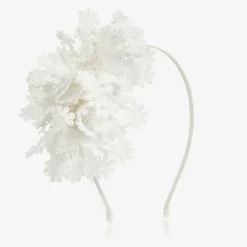 Girls White Flowers Hairband