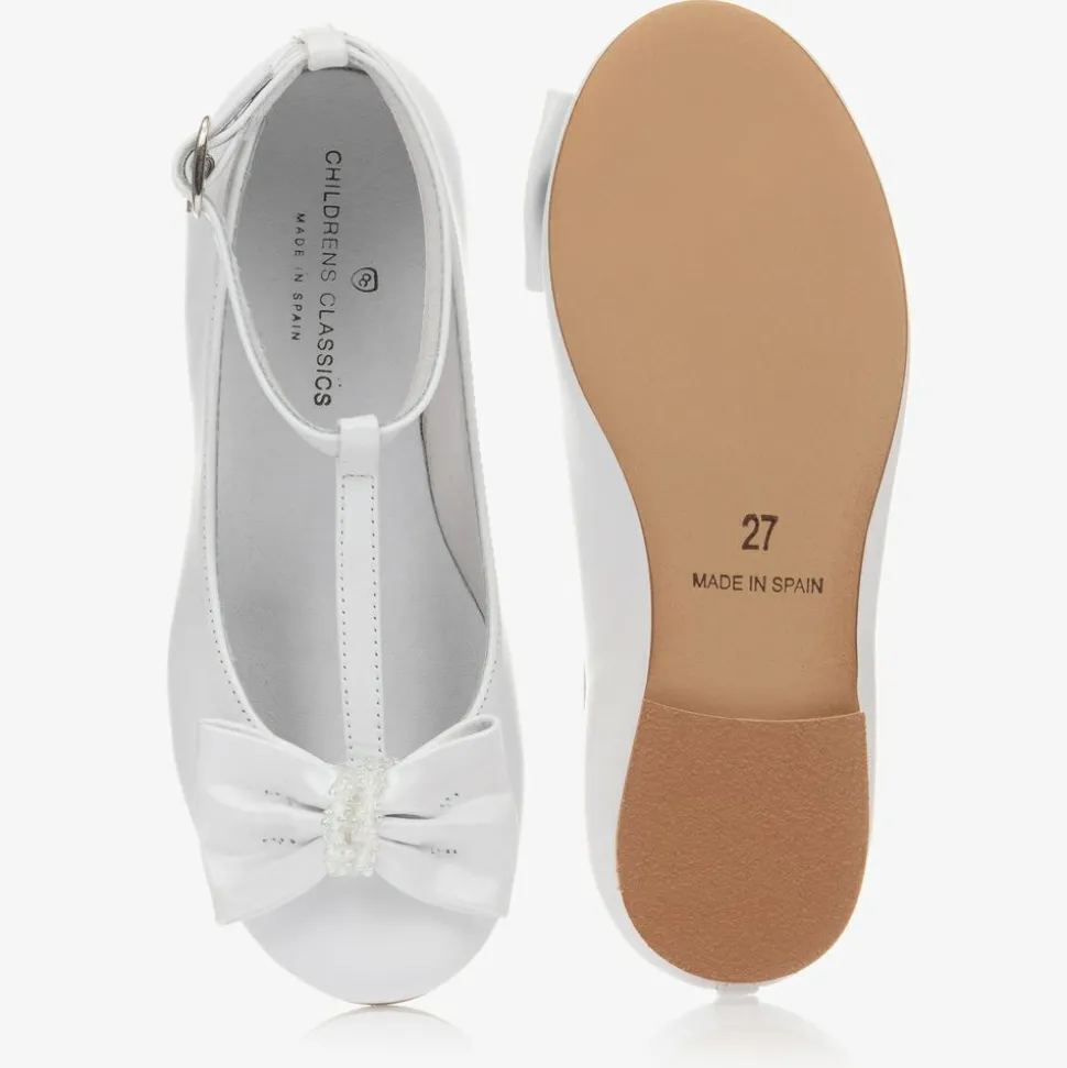 Girls White Leather Shoes