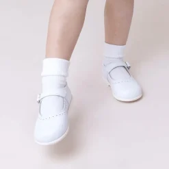 Girls White Leather Shoes