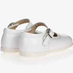 Girls White Leather Shoes
