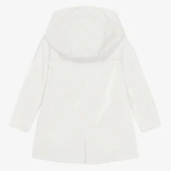 Girls White Logo Raincoat