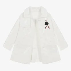 Girls White Logo Raincoat