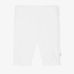 Girls White Organic Cotton Bloomers