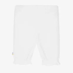 Girls White Organic Cotton Bloomers