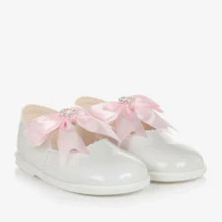 Girls White Patent First Walker Shoes