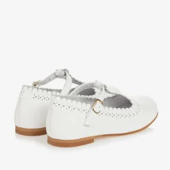Girls White Patent Leather T-Bar Shoes