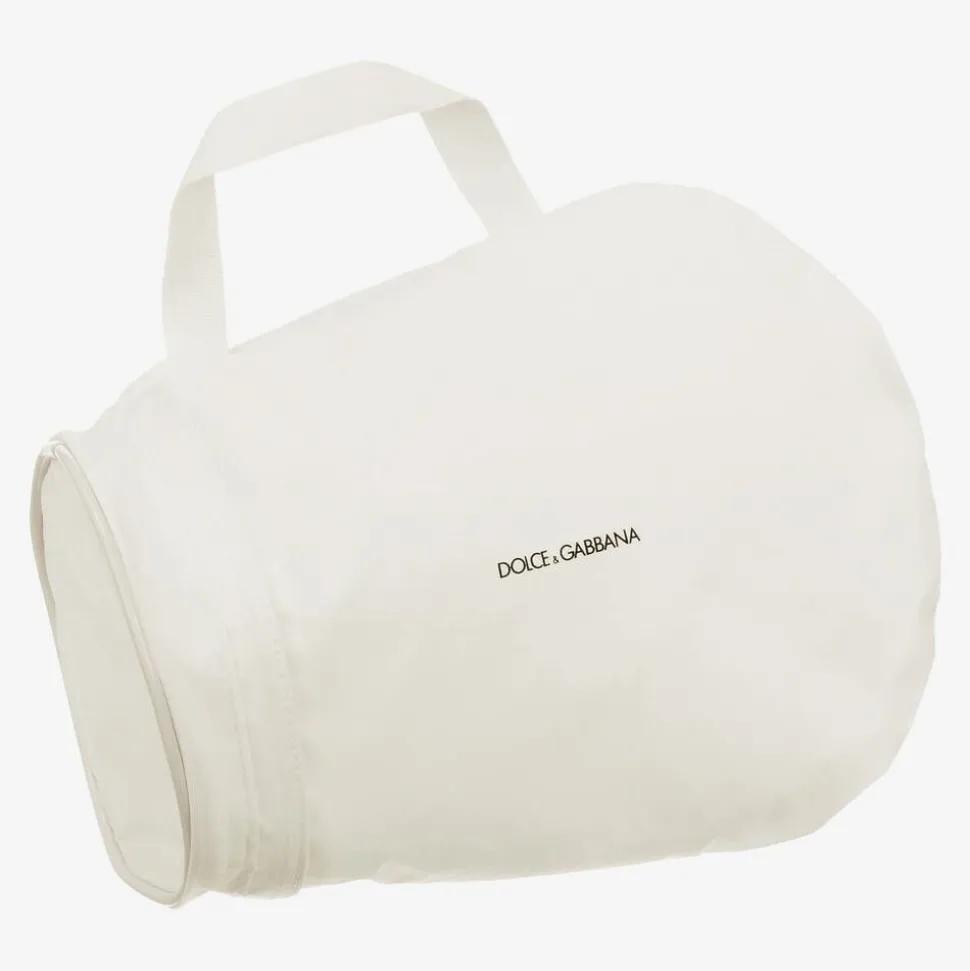 Girls White Rhinestone DG Trainers