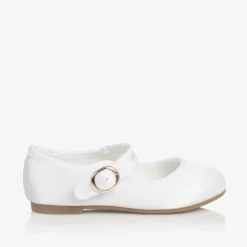 Girls White Satin Shoes