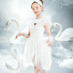 Girls White Swan Lake Costume Dress