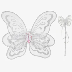 Girls White Wings & Wand Dressing-Up Set