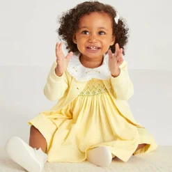 Girls Yellow Cotton Knit Cardigan