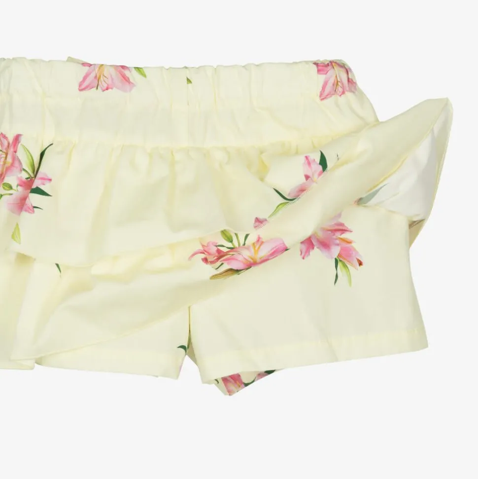 Girls Yellow Cotton Skort Set
