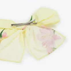 Girls Yellow Floral Cotton Hair Clip (16cm)