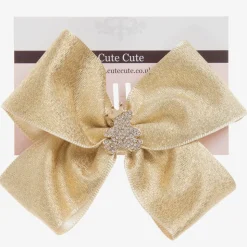 Gold Bow Hairclip (10cm)