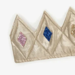 Gold Fabric & Glitter Dress Up Crown