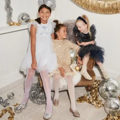 Gold Glitter Leather Shoes