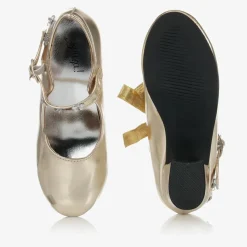 Gold Metallic Bar Shoes