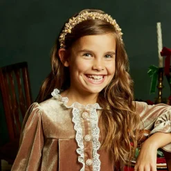 Gold Pearl & Crystal Hairband