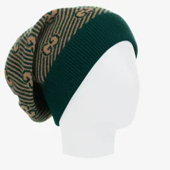 Green & Beige GG Wool Hat