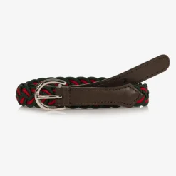 Green & Red Braided Web Belt