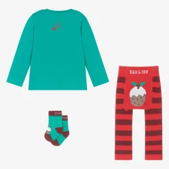 Green & Red Christmas Pudding Outfit Set
