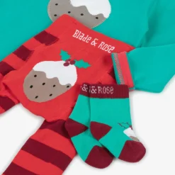 Green & Red Christmas Pudding Outfit Set