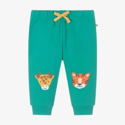 Green Cotton Animal-Patch Joggers