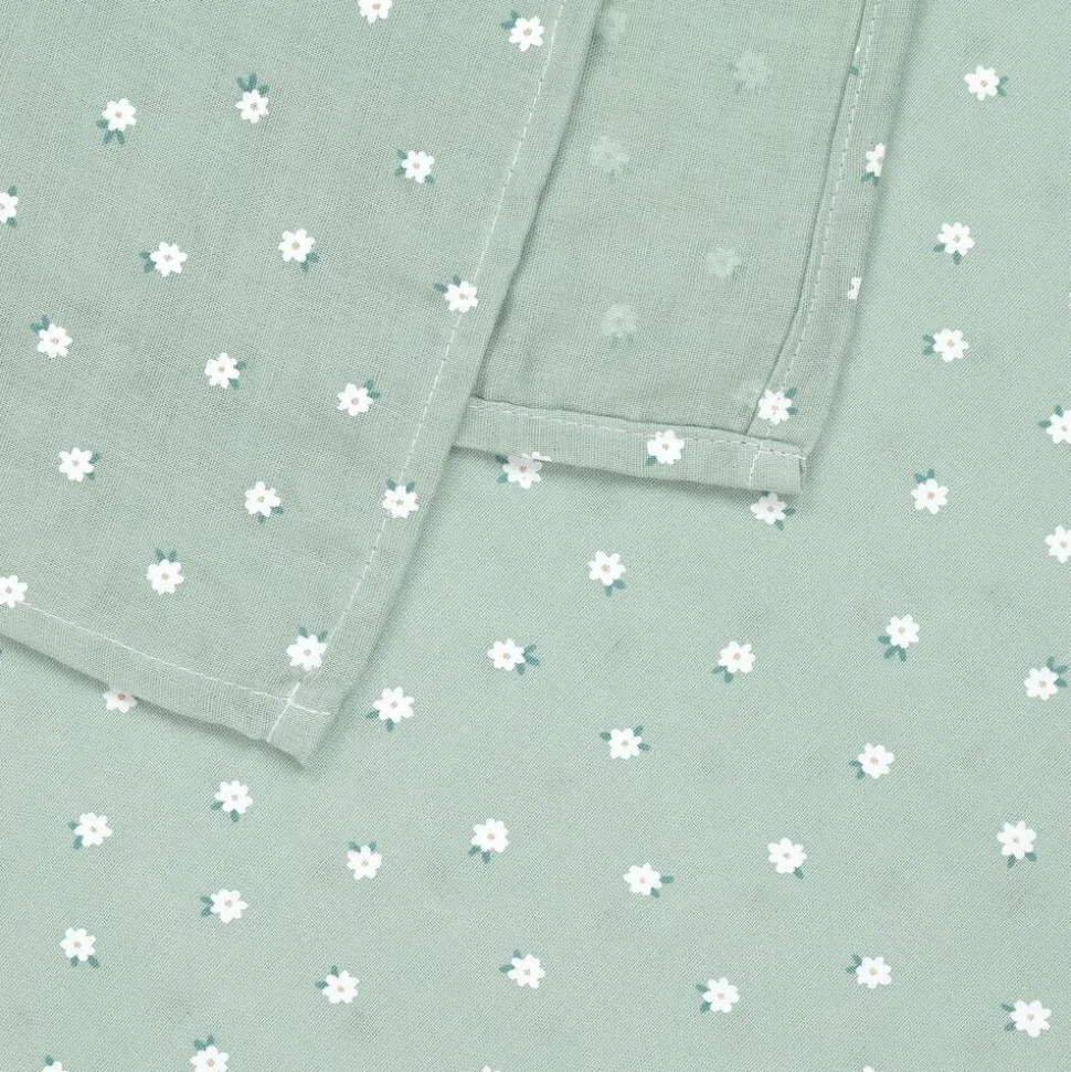 Green Cotton Floral Swaddle (114cm)