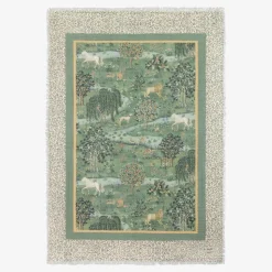 Green Cotton Muslin William Morris Blanket (100cm)
