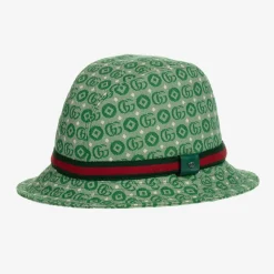 Green Double G Geometric Cotton Jacquard Hat