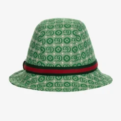 Green Double G Geometric Cotton Jacquard Hat