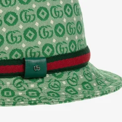 Green Double G Geometric Cotton Jacquard Hat