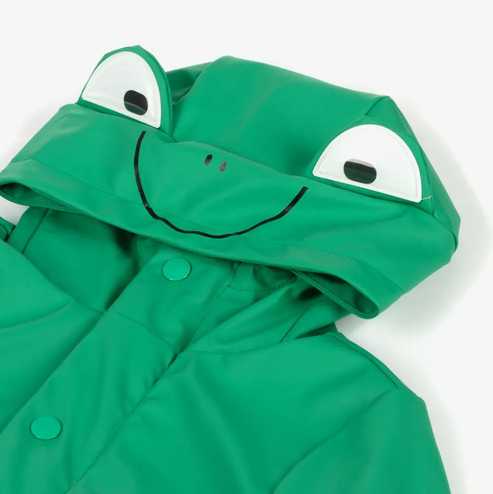 Green Hooded Frog Rain Coat