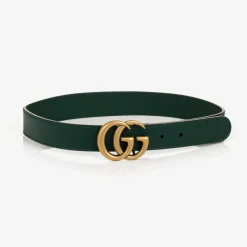 Green Leather GG Belt