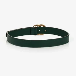 Green Leather GG Belt