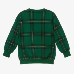 Green Organic Cotton Checked Sweatshirt