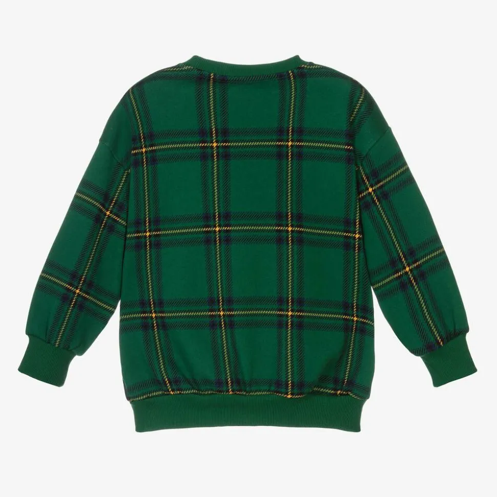 Green Organic Cotton Checked Sweatshirt