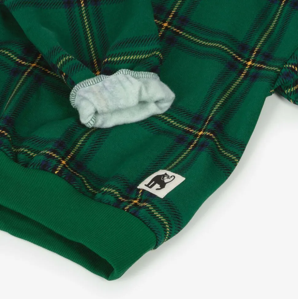 Green Organic Cotton Checked Sweatshirt