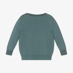 Green Organic Cotton Knit Acorn Sweater