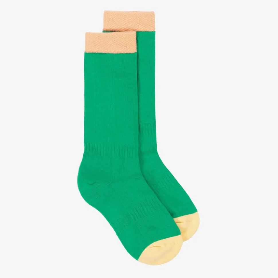 Green Organic Cotton Knitted Ski Socks